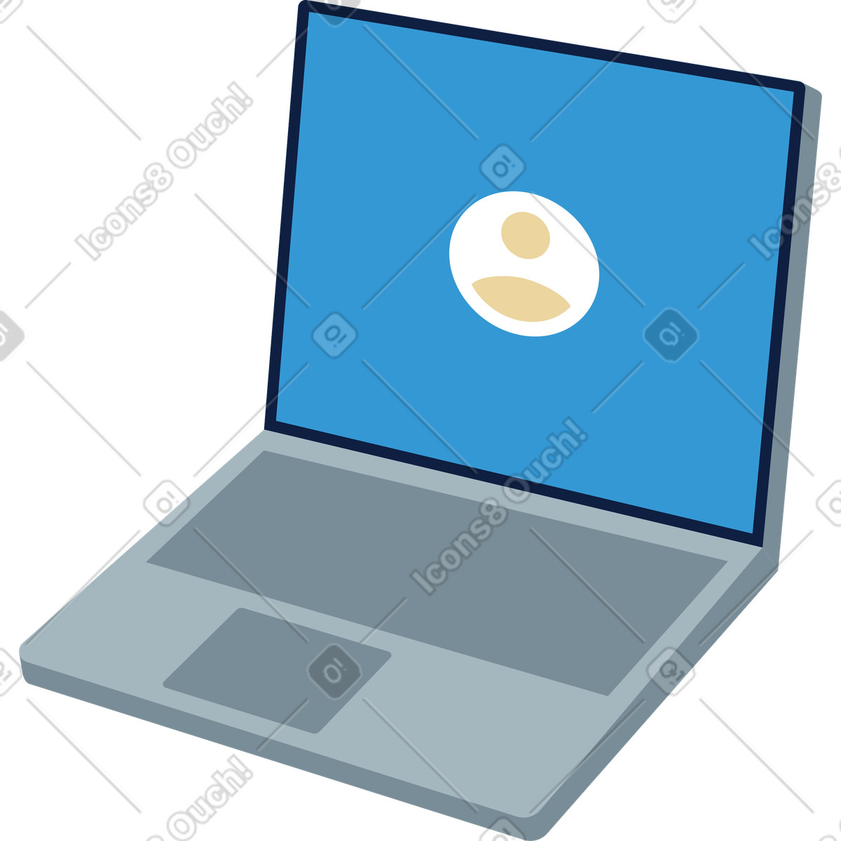 Ilustração de Laptop aberto em no estilo Catchy para baixar em PNG, SVG