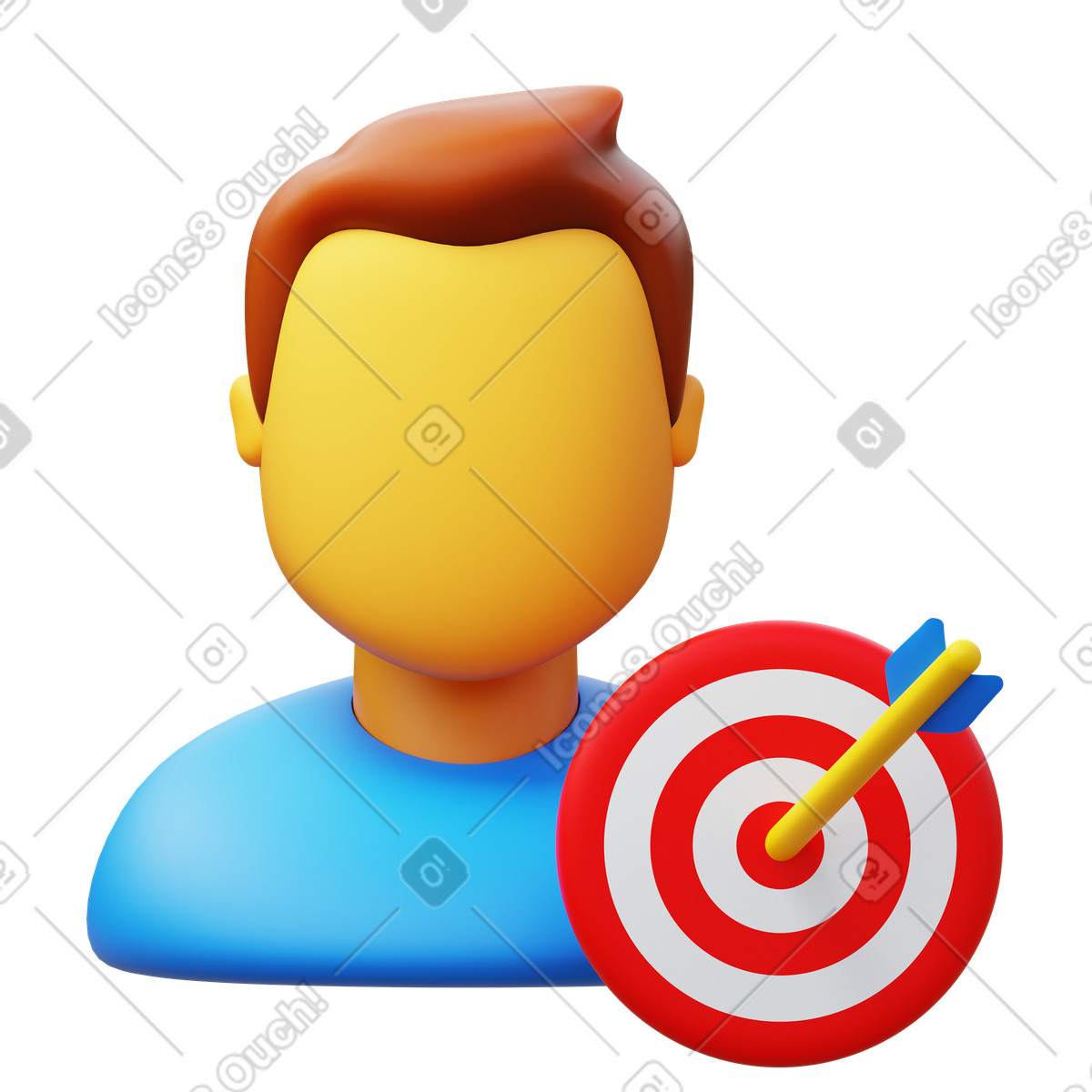 3D Fluency 스타일의 Purposeful man 일러스트레이션 PNG, SVG 다운로드