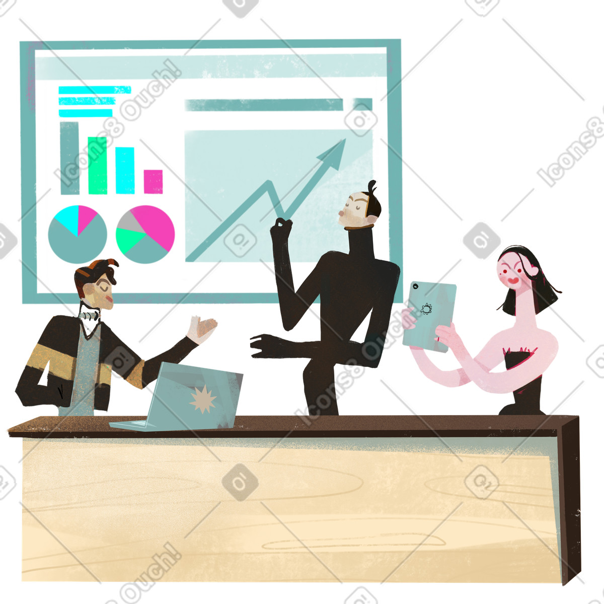 Geschäftstreffen der mitarbeiter im büro-Illustration Fabulous-Stil als Download in PNG, SVG