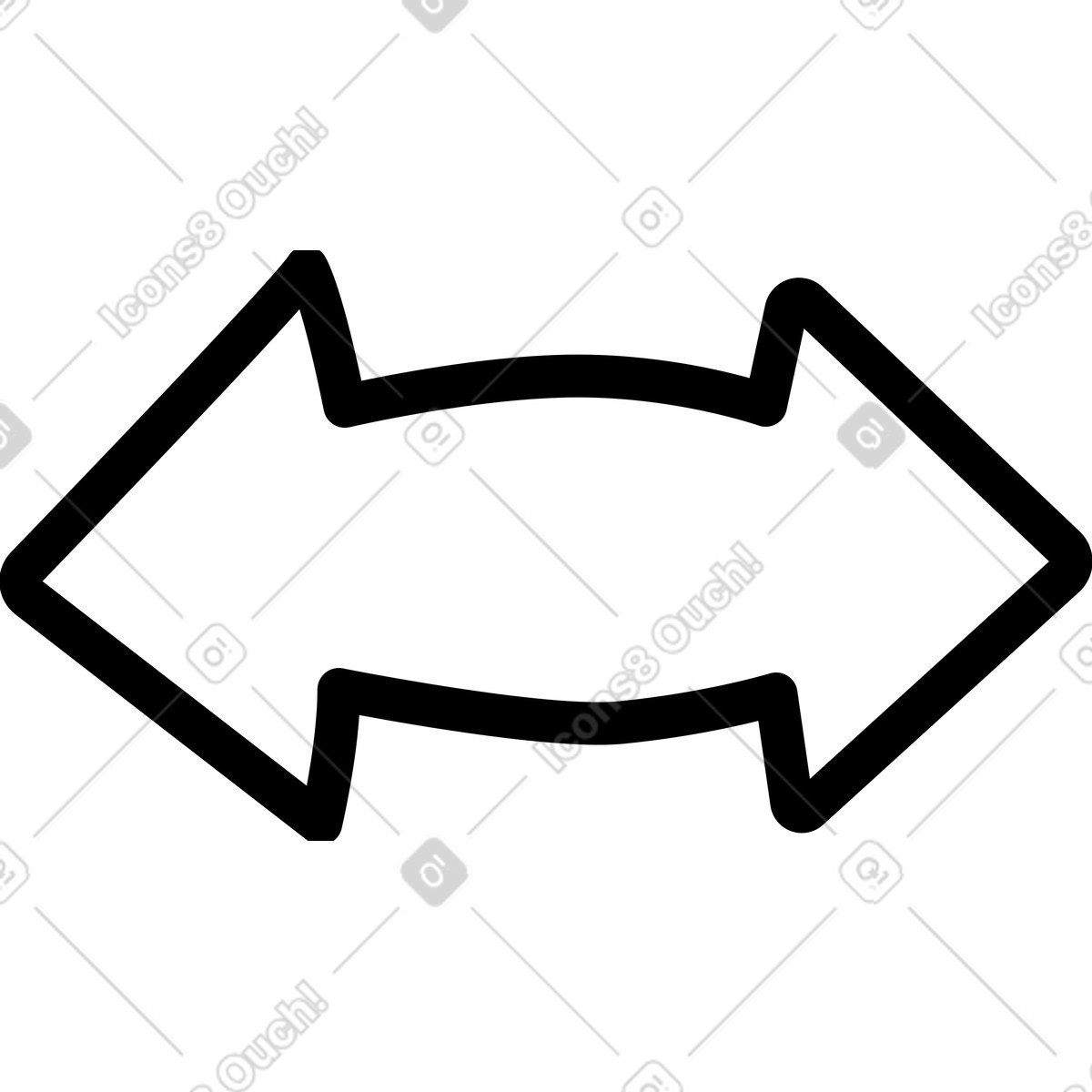 Ilustración Flecha de doble punta en estilo Twirl a descargar en PNG y SVG