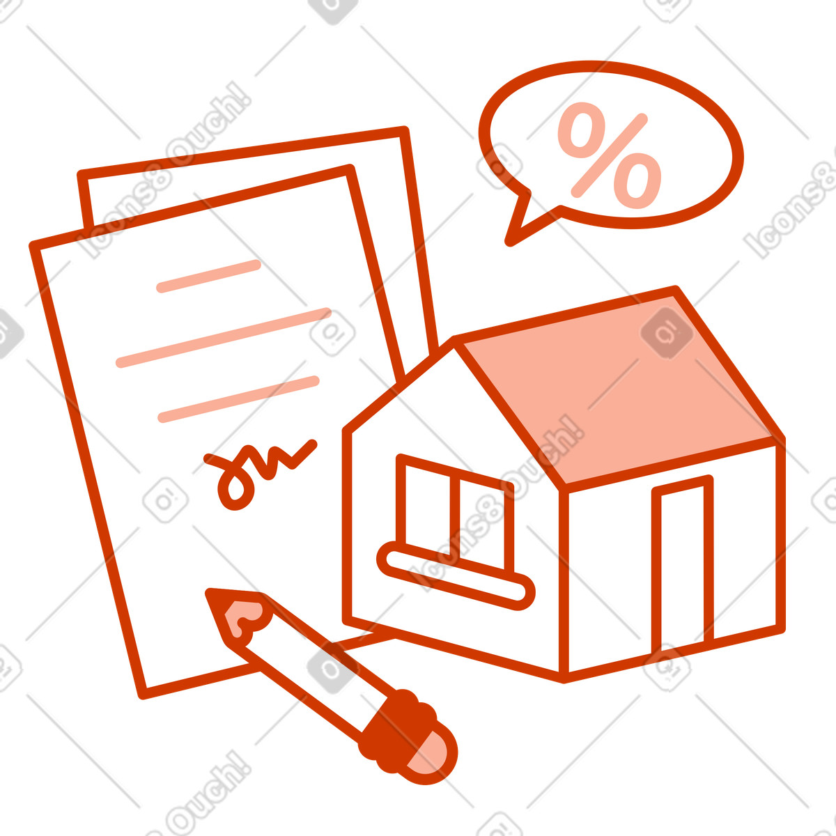 Signing Home Loan Agreement illustration in Natty style download in PNG, SVG
