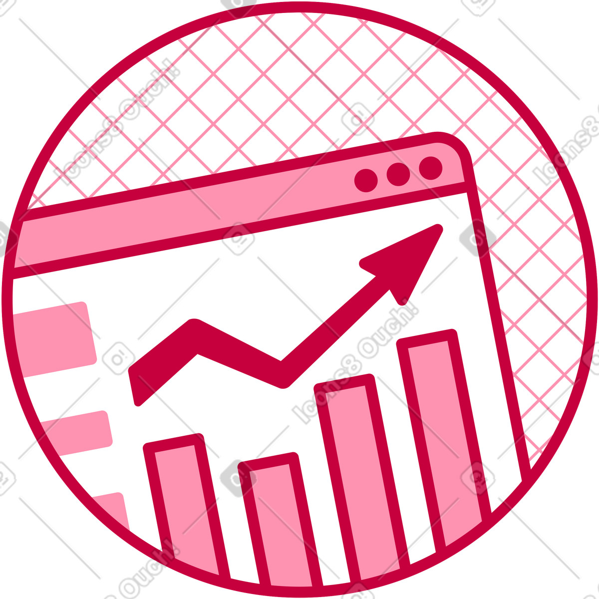 Graph analytics in frame illustration in PNG, SVG
