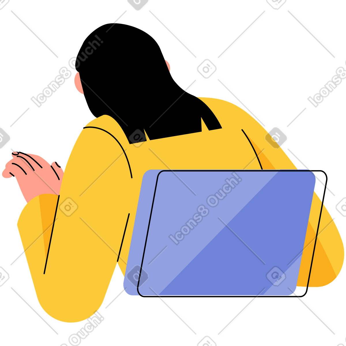 Girl illustration featuring a vibrant clipart image in PNG and SVG
