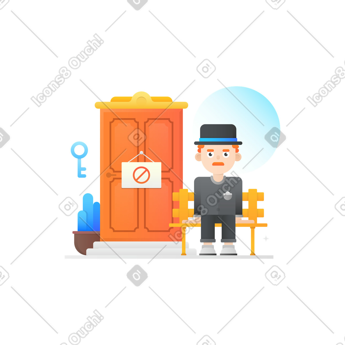 Logged out illustration in Hugo style download in PNG, SVG