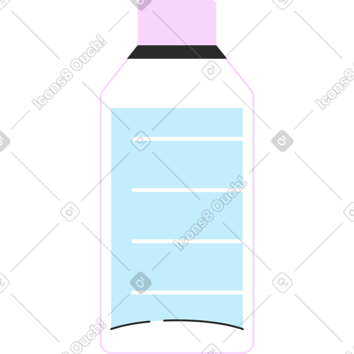 Ilustración Botella en estilo Marginalia a descargar en PNG y SVG