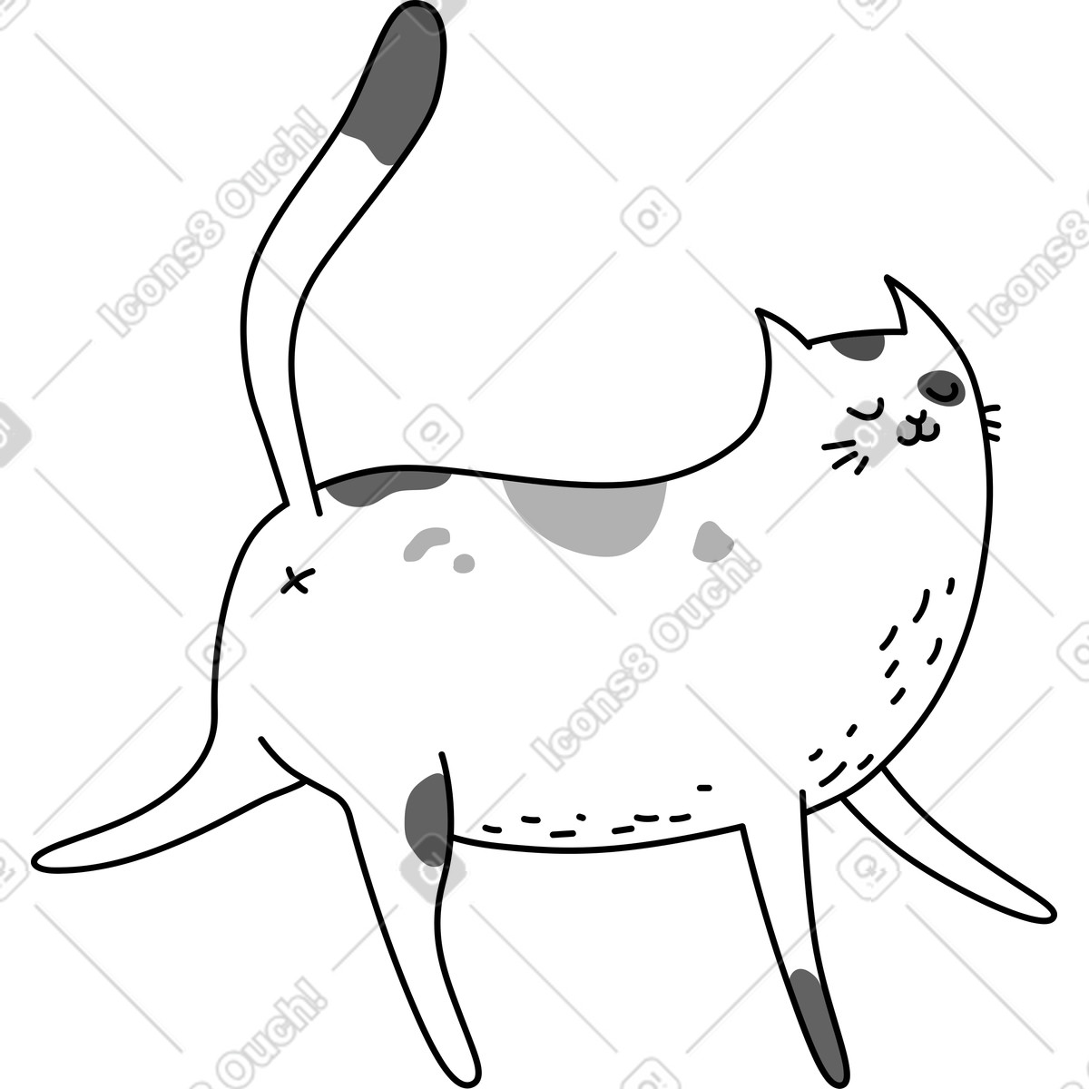 Illustration Chat dans le style Purr à télécharger aux formats PNG, SVG