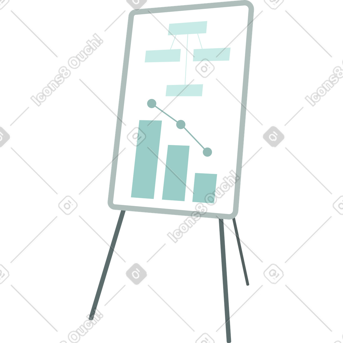 Ilustración Pizarra con gráficos y tablas en estilo Lagom a descargar en PNG SVG