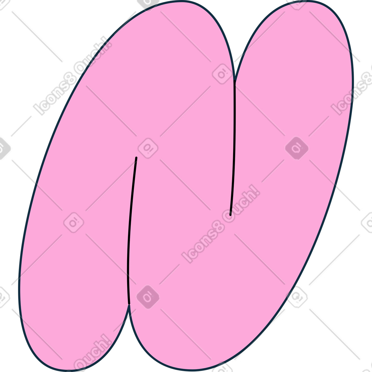 Ilustración Letra n en estilo Bubble gum a descargar en PNG y SVG