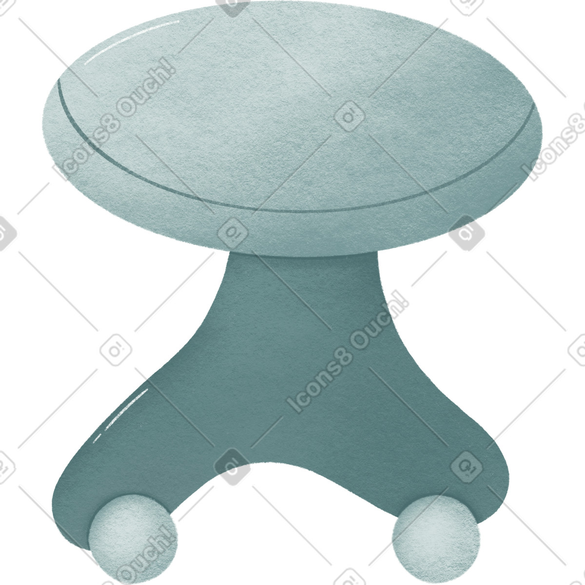 下载 Woolly 风格的 Blue office chair on wheels 插画，支持 PNG、SVG 格式