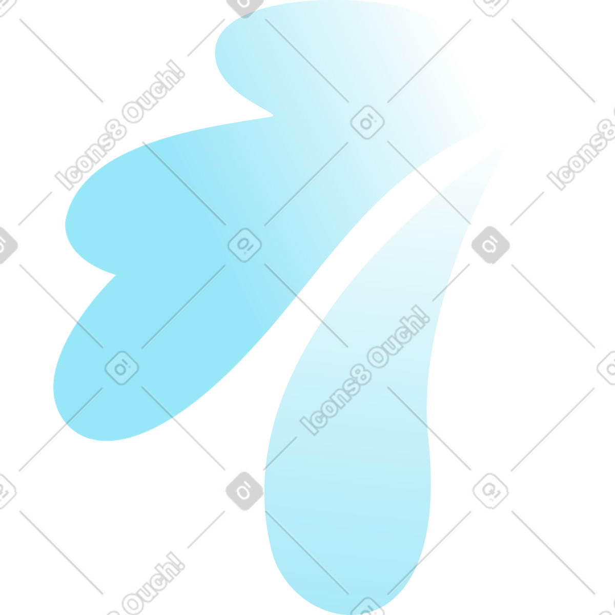 Two blue splashes illustration in Airy style download in PNG, SVG
