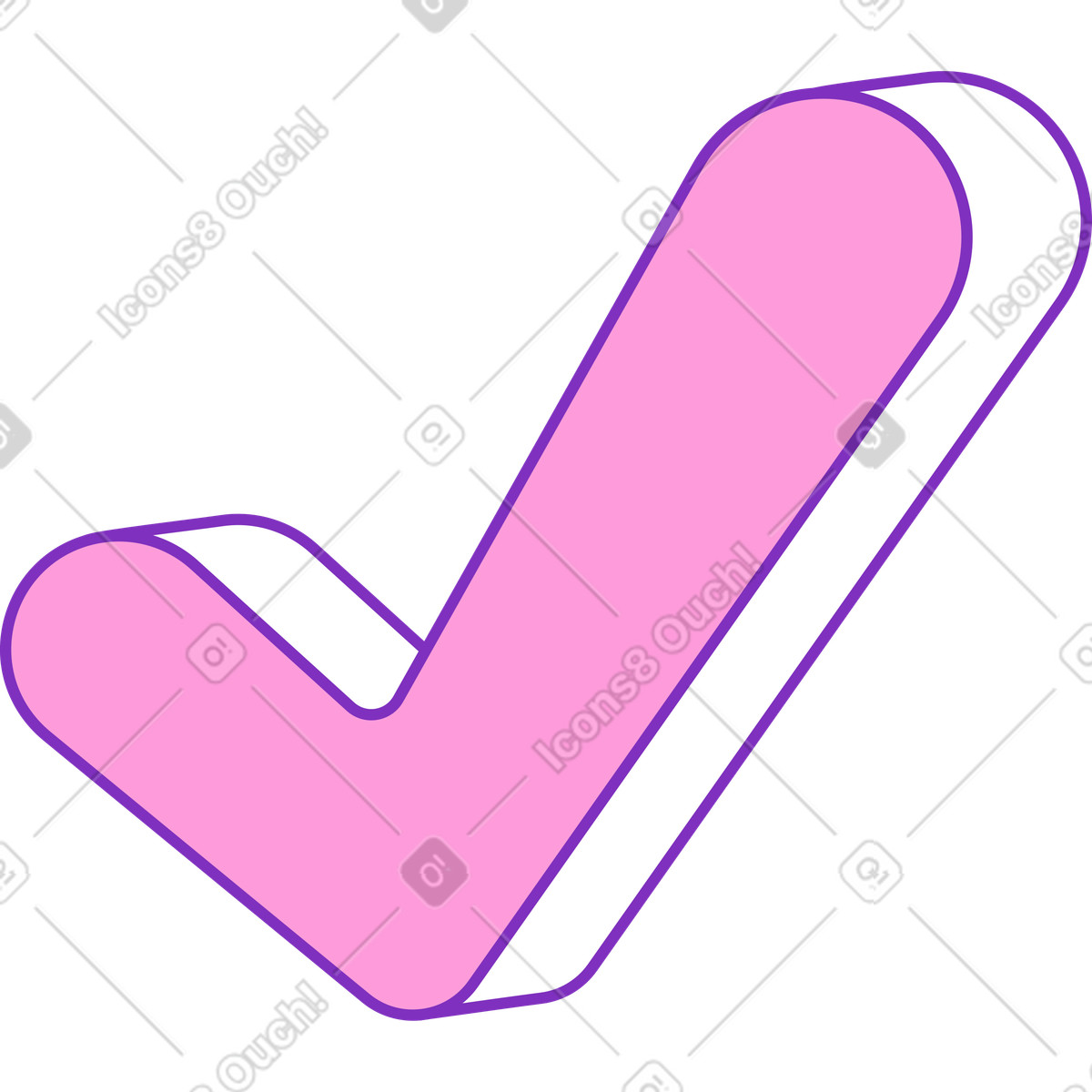 Pink volume check mark illustration in PNG, SVG