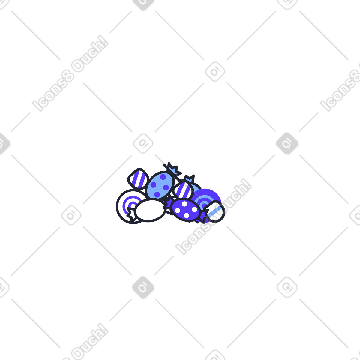 Illustration animée Des sucreries dans le style Pablita à télécharger aux formats GIF, Lottie (JSON), AE
