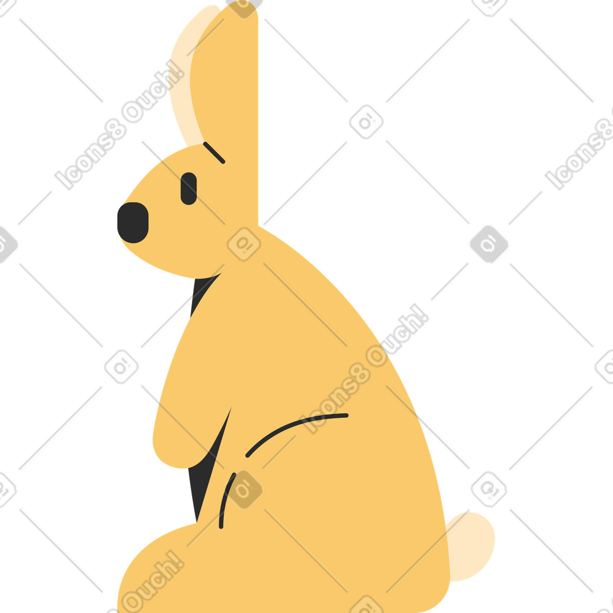 Ilustração de Coelho em no estilo Marginalia para baixar em PNG, SVG
