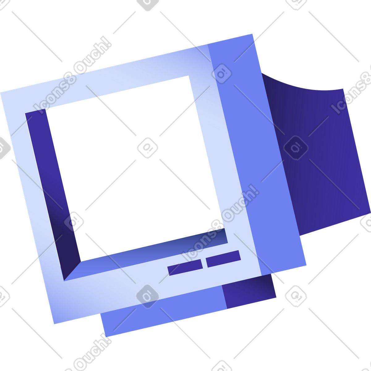 Monitor illustration showcasing a computer screen clipart image in PNG SVG GIF