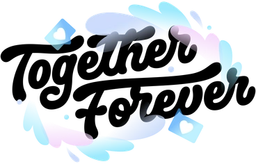 Colorful abstract shapes surrounding a central text - Airy style illustration