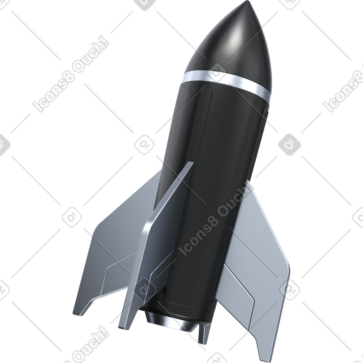 下载 3D Pro 风格的 Startup rocket launch 插画，支持 PNG、SVG 格式
