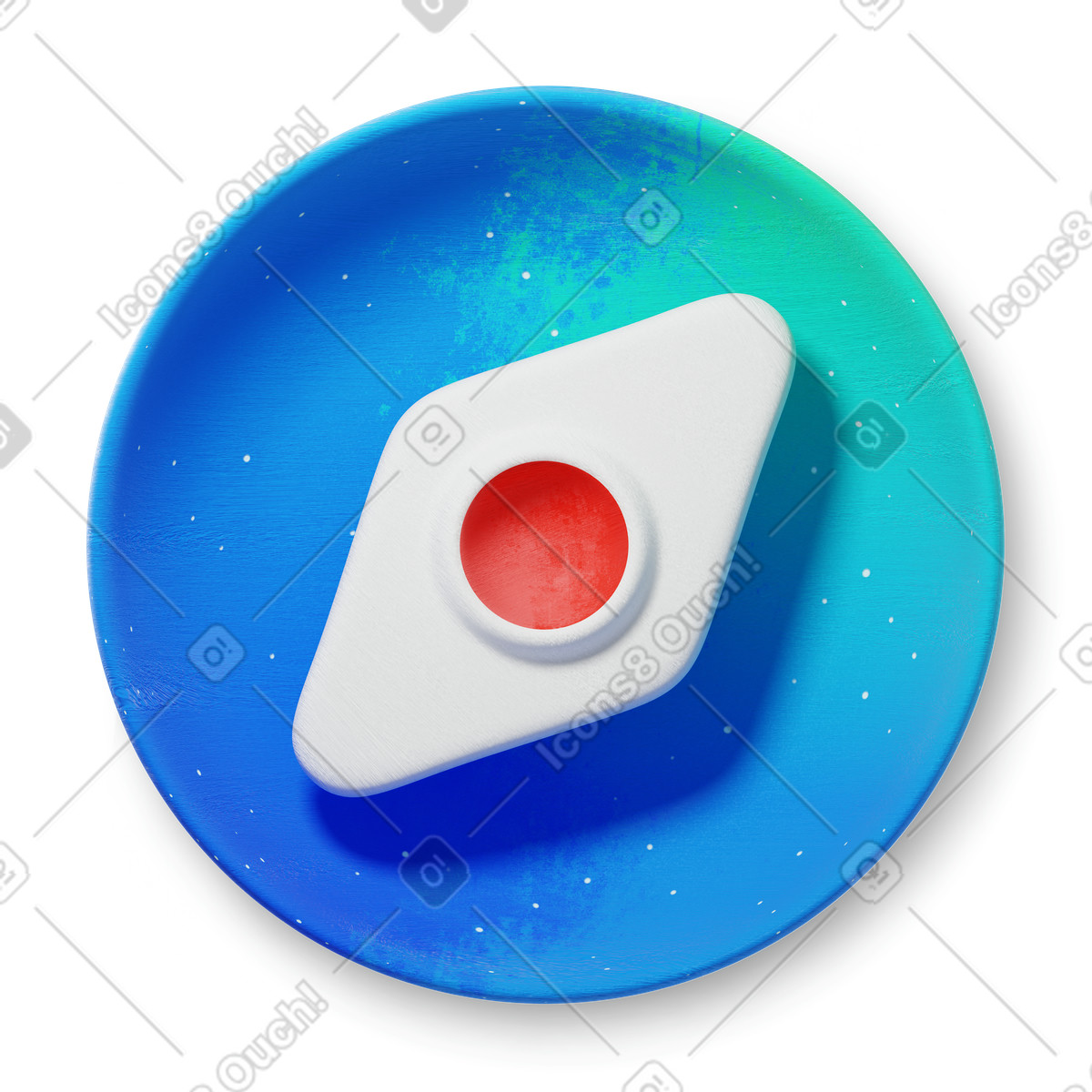 Ilustración Compass en estilo 3D Microsoft Fluent illustration a descargar en PNG y SVG