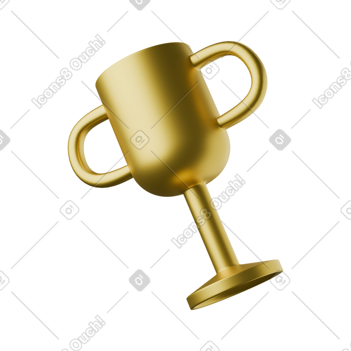 Golden trophy illustration featuring a prestigious award clipart in PNG SVG GIF