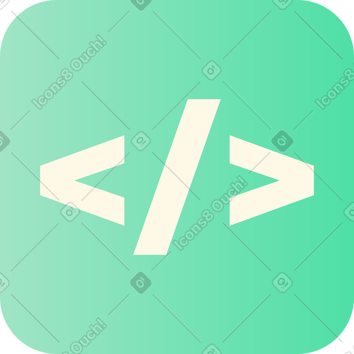 Gradient code icon illustration in PNG, SVG