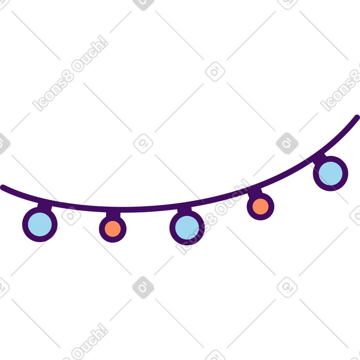 Luci della ghirlanda illustrazione in stile Simplistic scarica in PNG, SVG