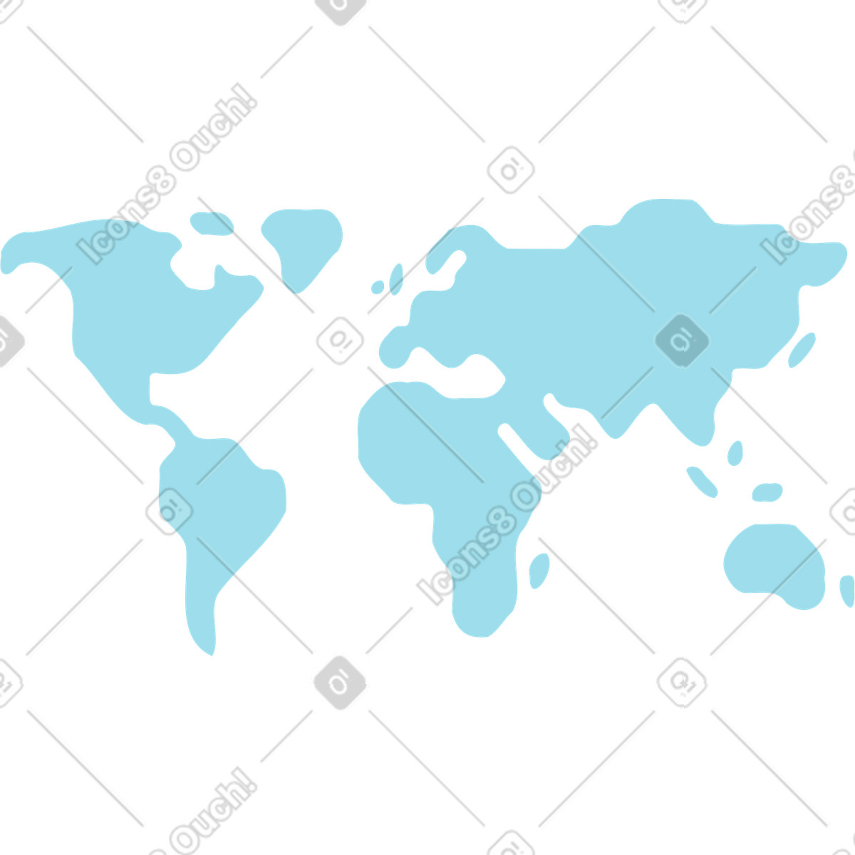 Ilustración Mapamundi simplificado en estilo Daily a descargar en PNG y SVG