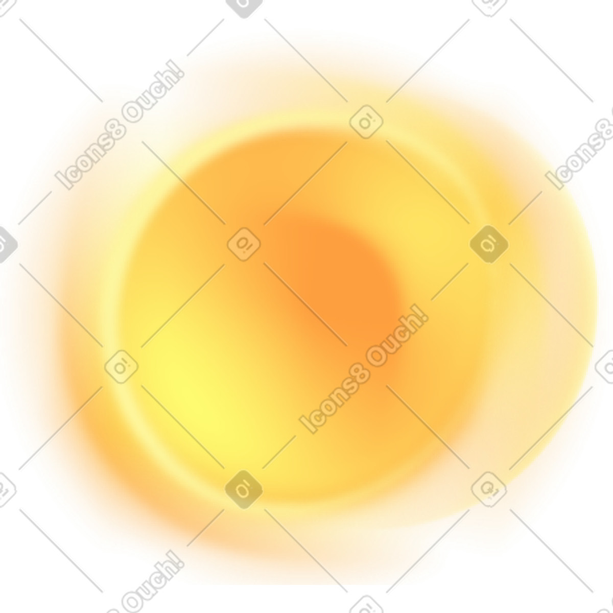 Fuzzy yellow circle illustration in Burst style download in PNG, SVG