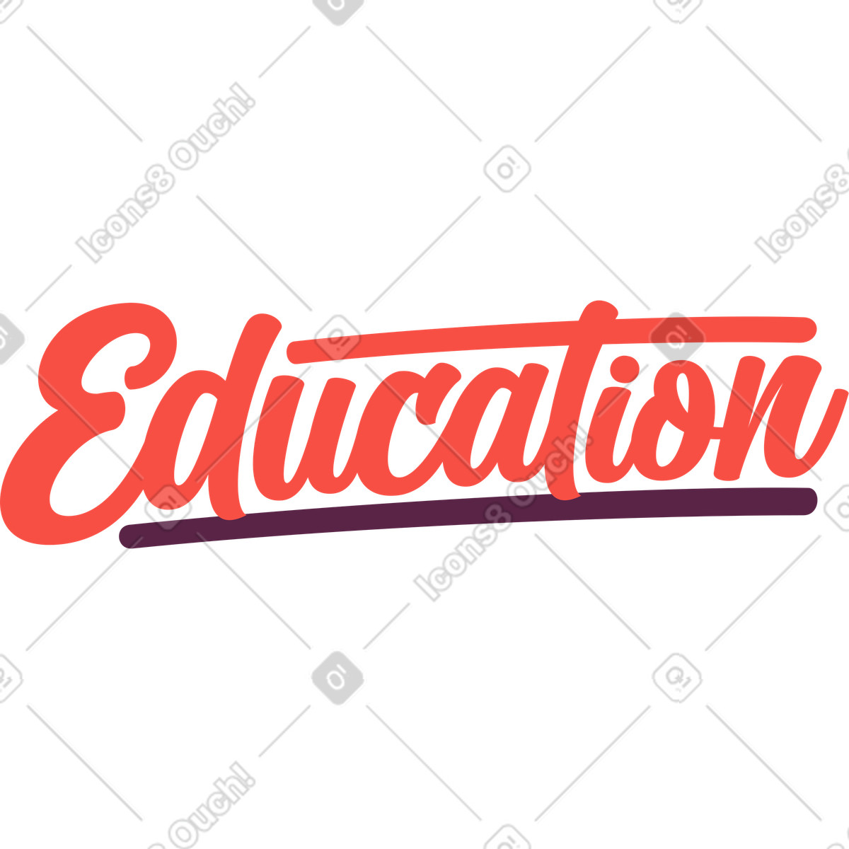 Lettering education illustrazione in stile Sammy scarica in PNG, SVG