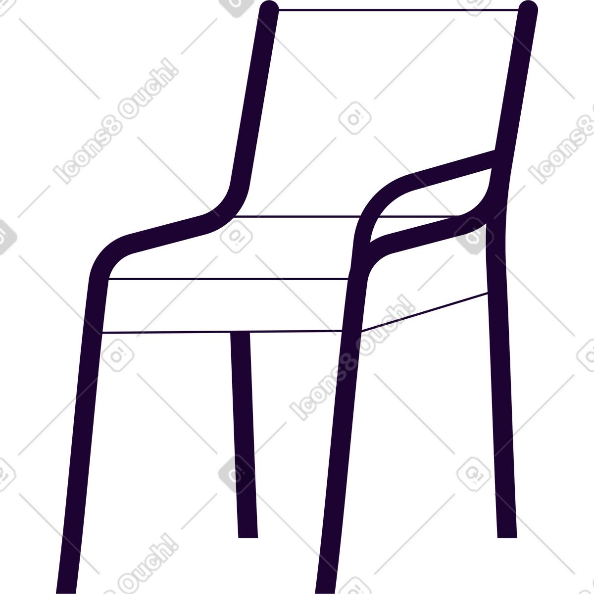 Armchair with one armrest illustration in Martina style download in PNG, SVG