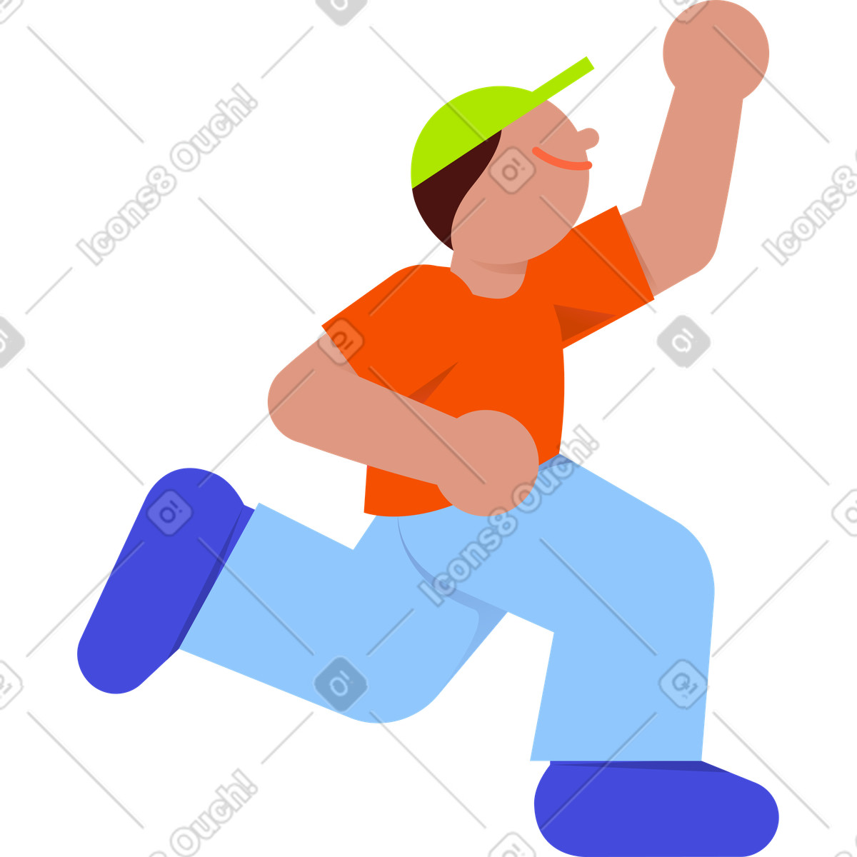 Ilustración Joven saltando en estilo 8bit a descargar en PNG y SVG
