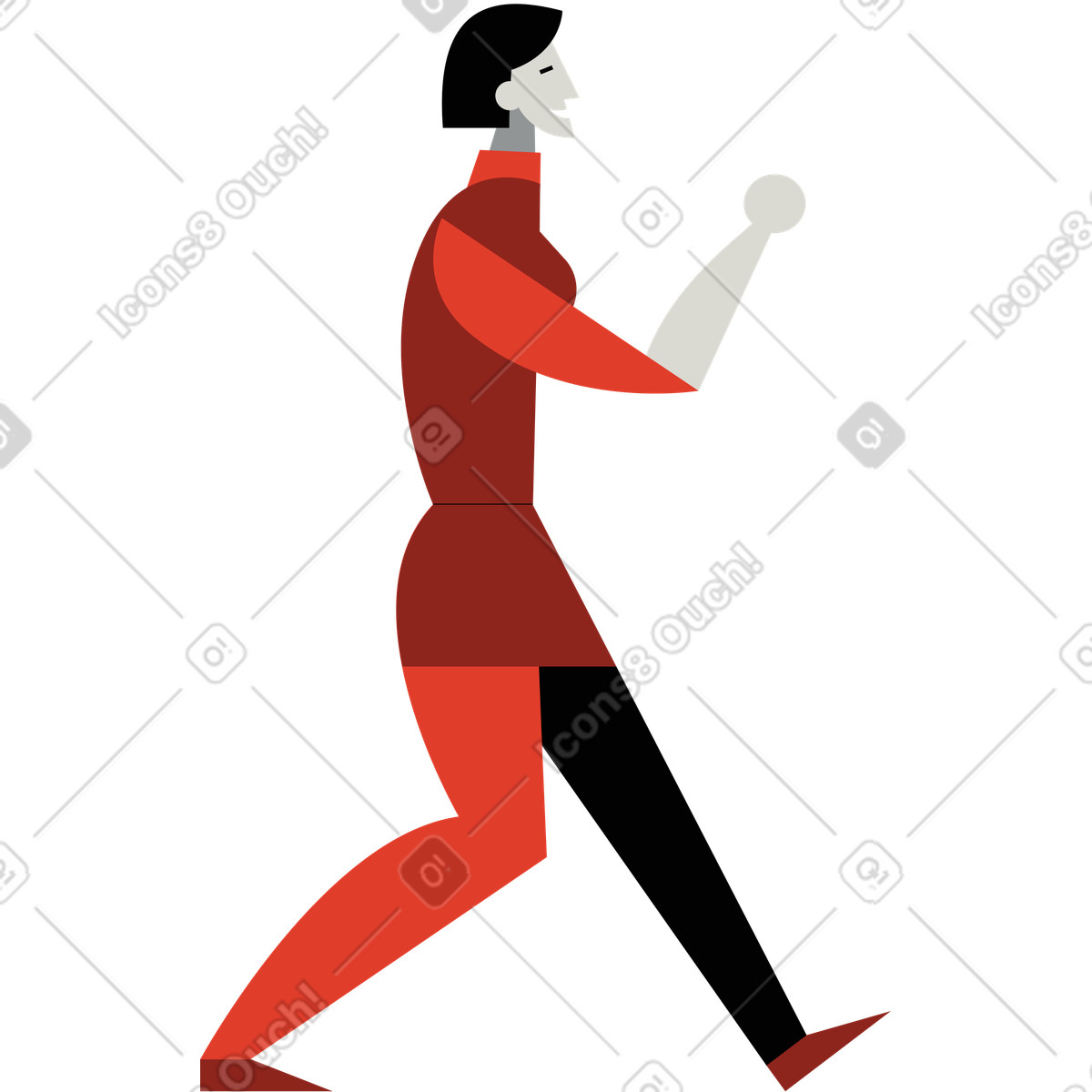 Frau-Illustration im Burgundy-Stil als Download in PNG, SVG