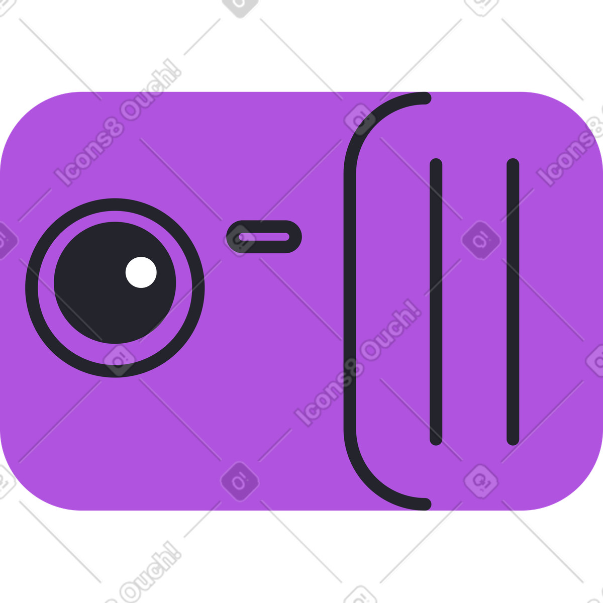 Small purple camera illustration in Grapy style download in PNG, SVG