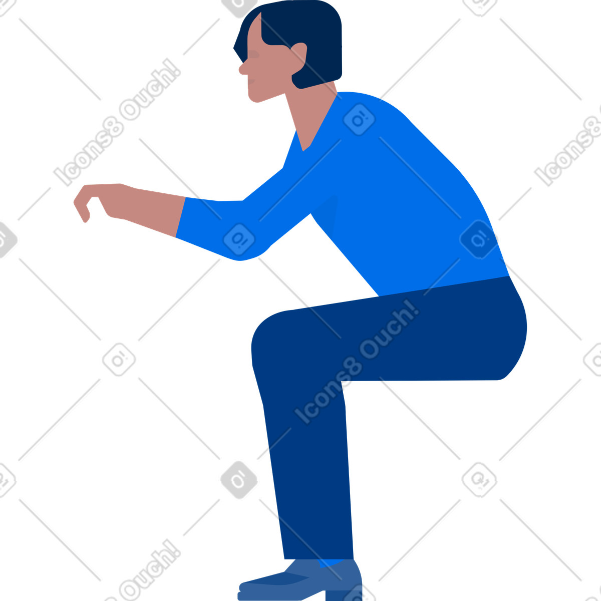 Ilustração de Homem sentado em no estilo Urban para baixar em PNG, SVG