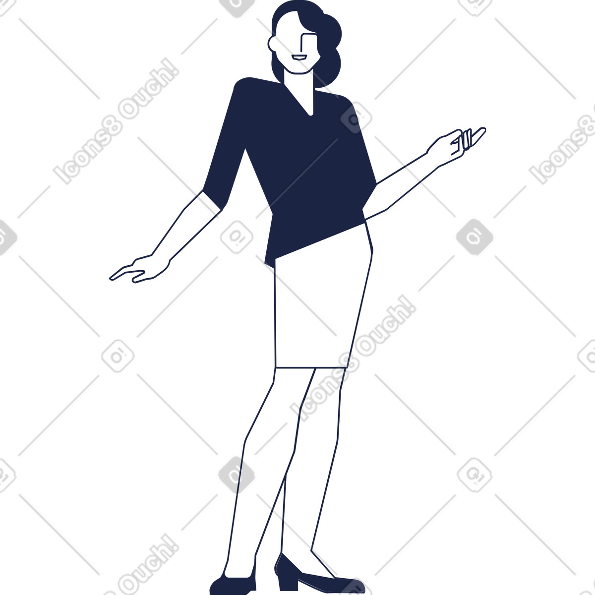 Hostess illustrazione in stile Urban Line scarica in PNG, SVG