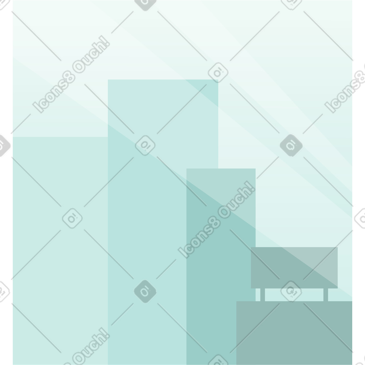 Ilustración Turquoise city in the background en estilo Lagom a descargar en PNG y SVG