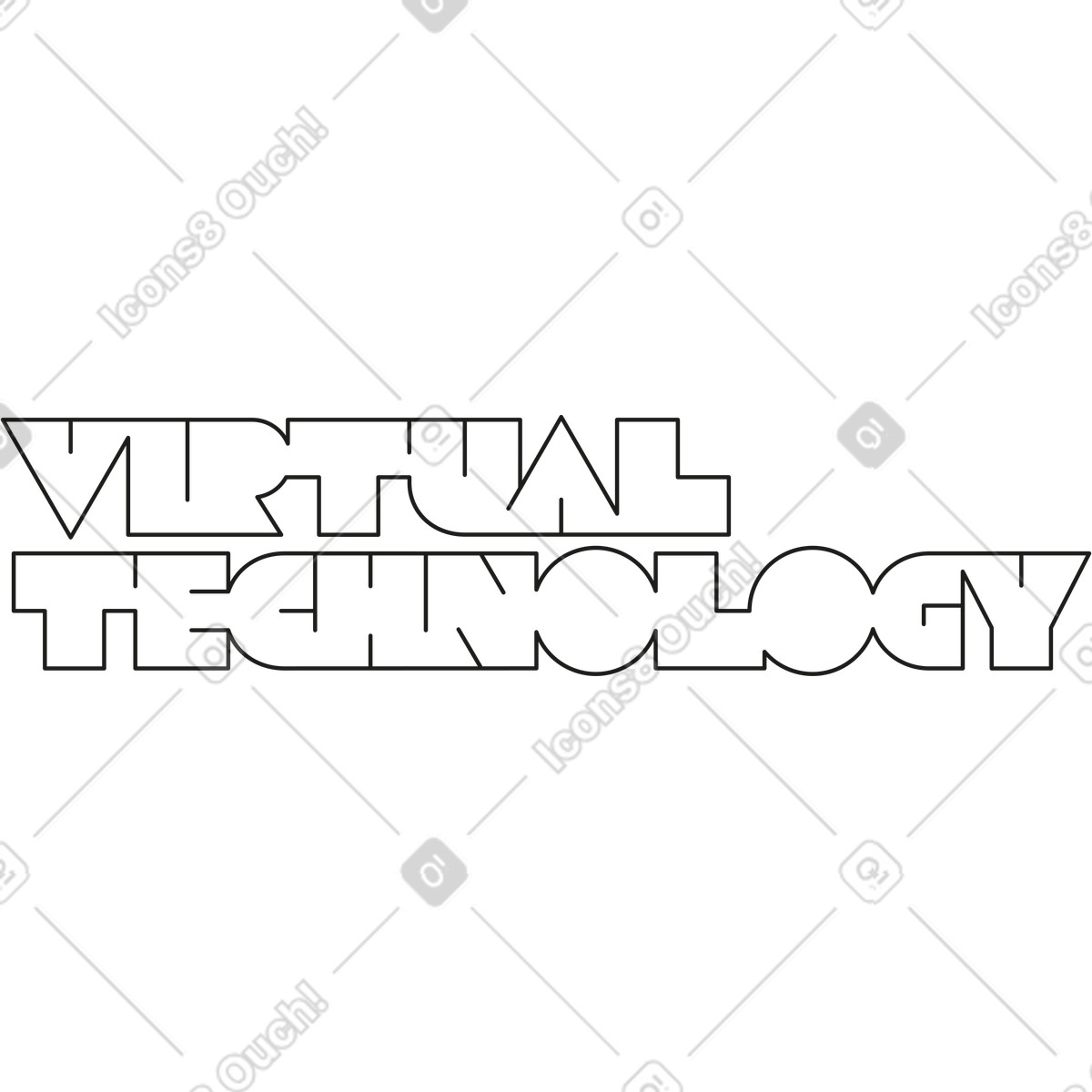Marginalia 스타일의 Virtual technology 일러스트레이션 PNG, SVG 다운로드