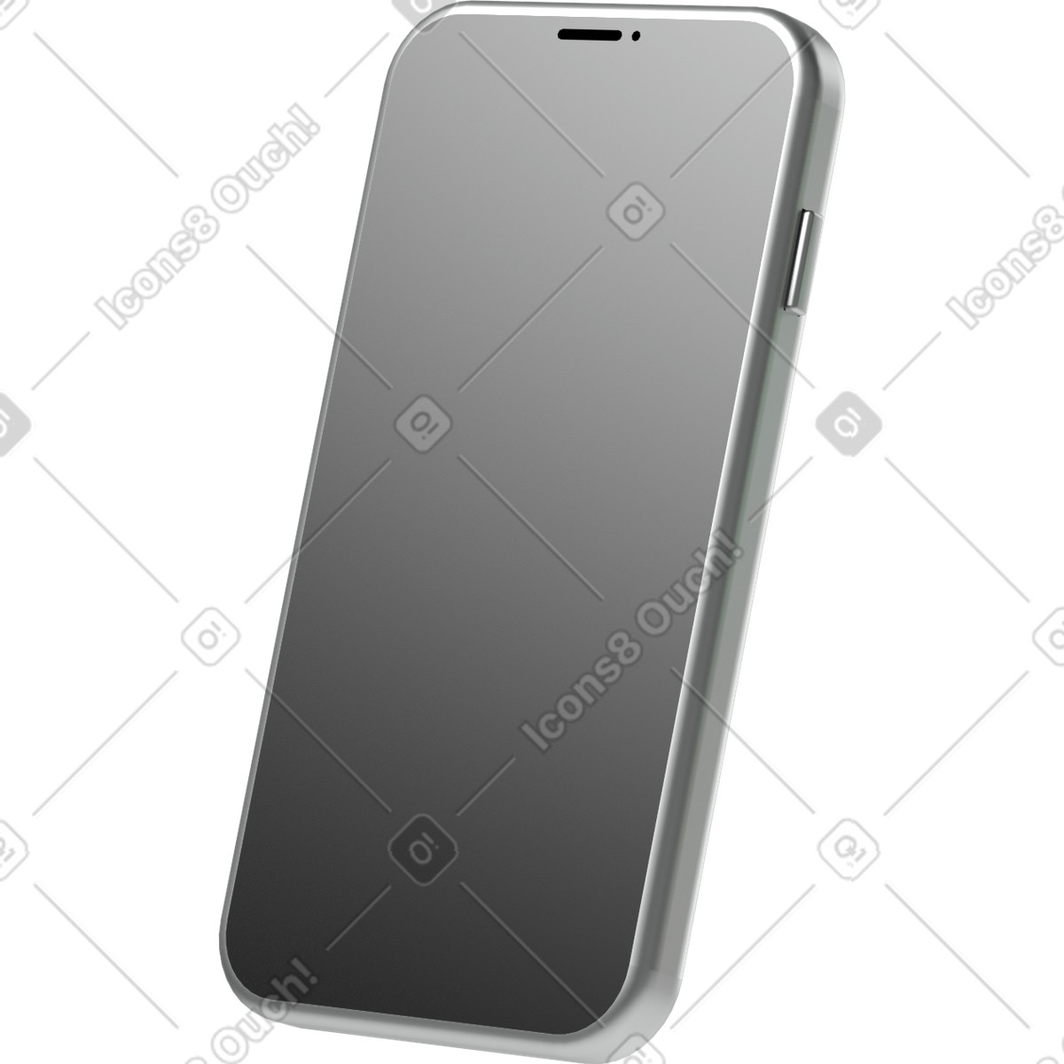 Ilustración Black phone screen en estilo 3D Casual life a descargar en PNG y SVG