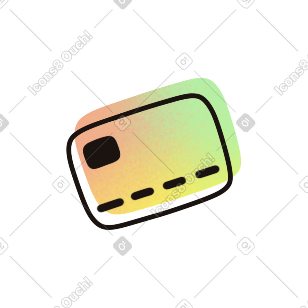 Bank card icon illustration in Flow style download in PNG, SVG