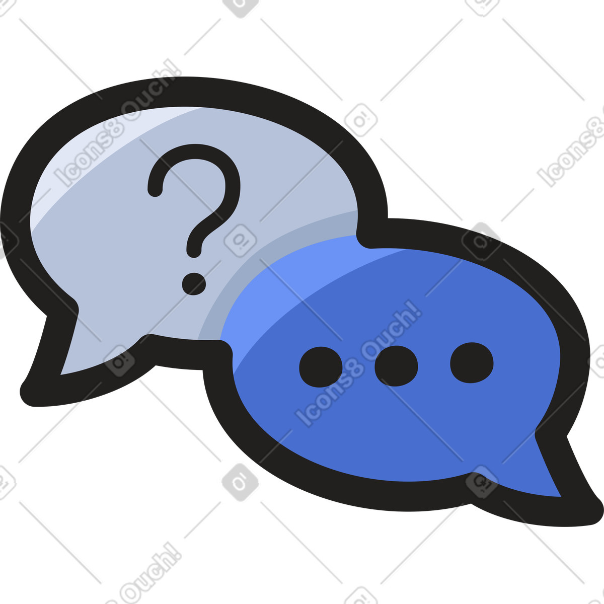Illustration Question et réponse dans le style Clipart à télécharger aux formats PNG, SVG