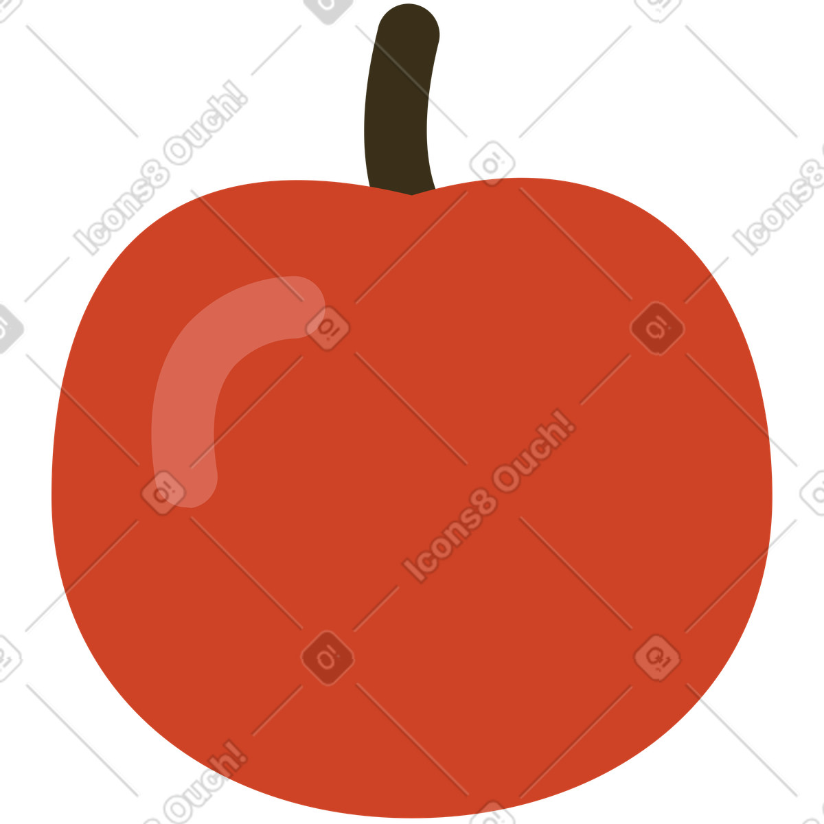 Red apple illustration in Arabica style download in PNG, SVG