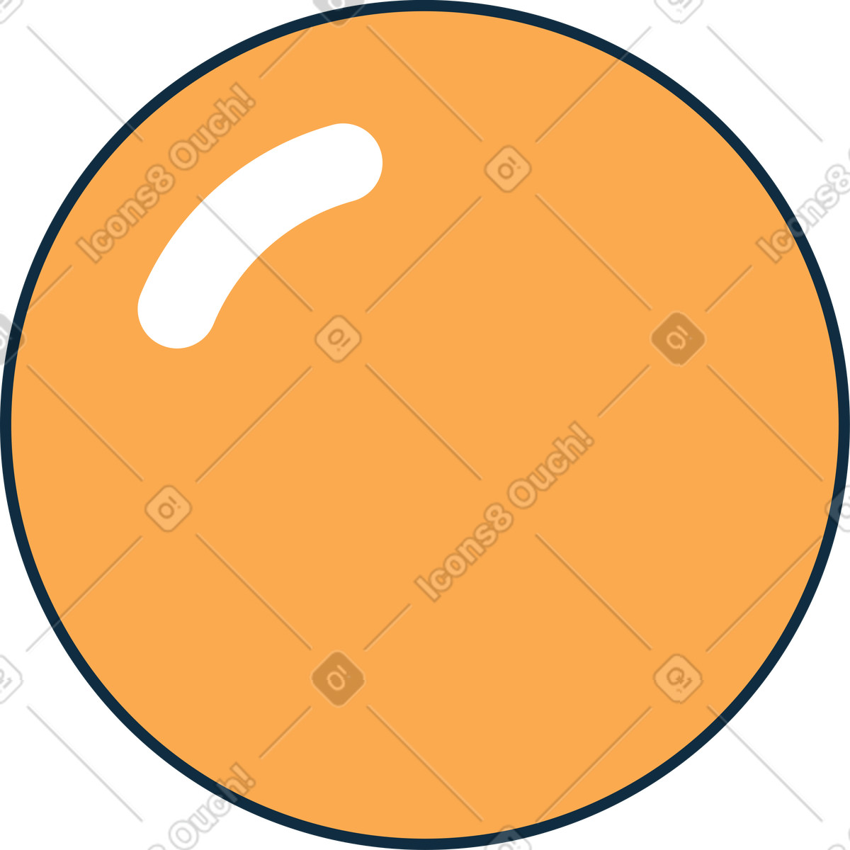 Orange ohne blatt-Illustration im Bubble gum-Stil als Download in PNG, SVG
