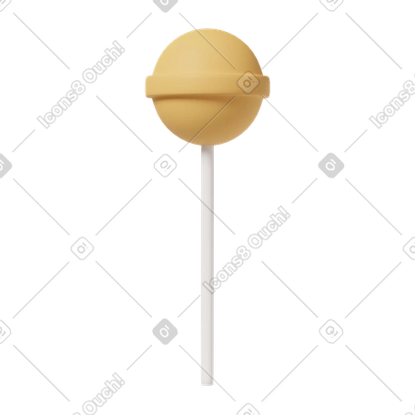 Иллюстрация 3D Yellow lollipop в стиле Питание Casual life — скачать в форматах PNG, SVG
