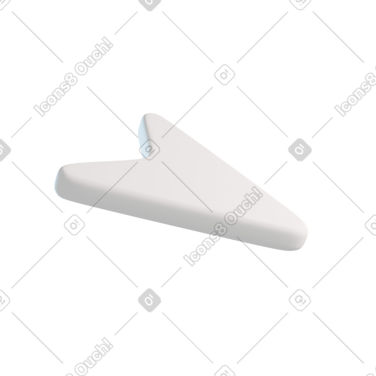 White arrow icon illustration in 3D Blueprint style download in PNG, SVG
