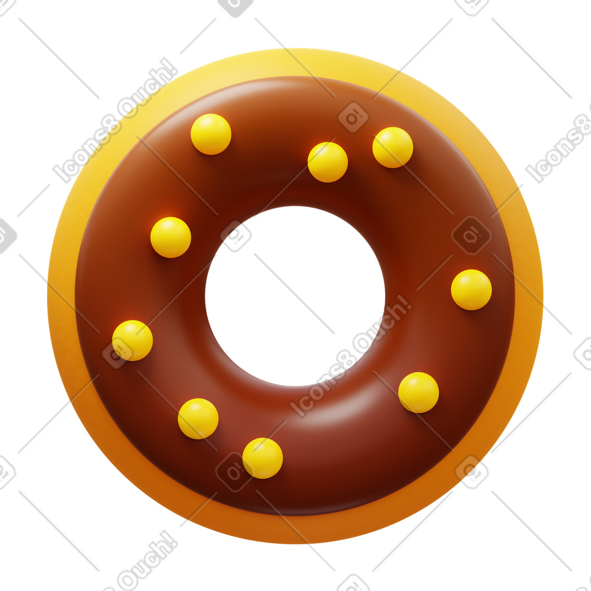 Ilustração de Doughnut em no estilo 3D Fluency para baixar em PNG, SVG