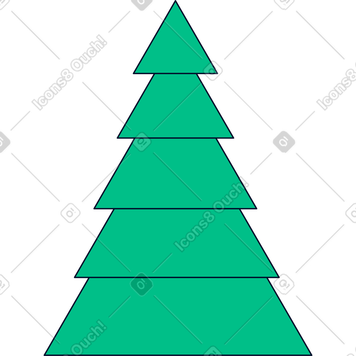 Illustration Épicéa dans le style Teal à télécharger aux formats PNG, SVG