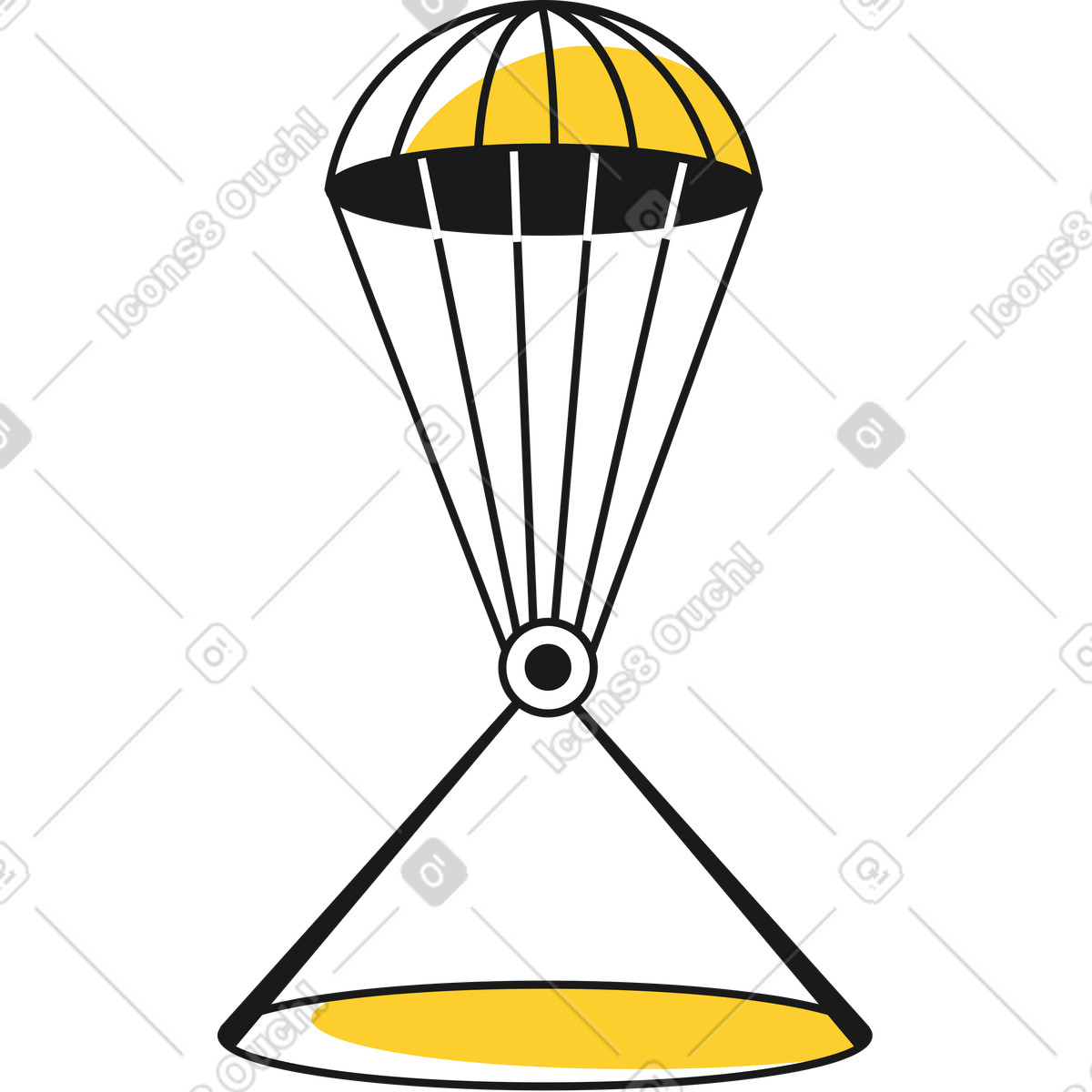 Parachute illustration in Taxi style download in PNG, SVG