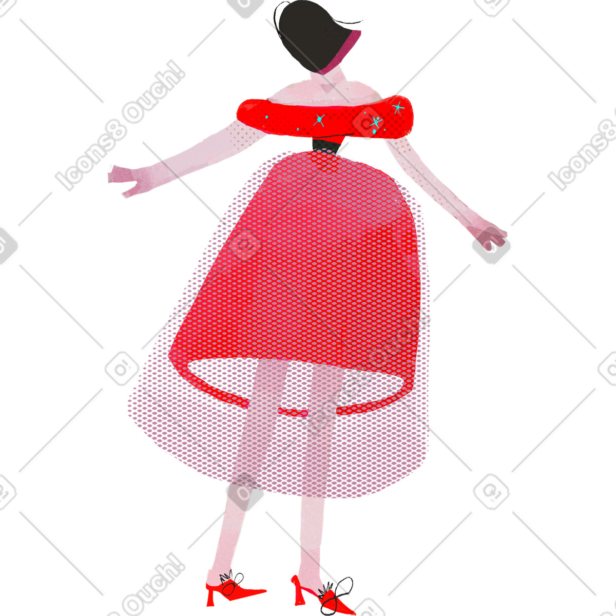 Fabulous スタイルの Madame back red のイラストをPNG、SVG形式でダウンロード