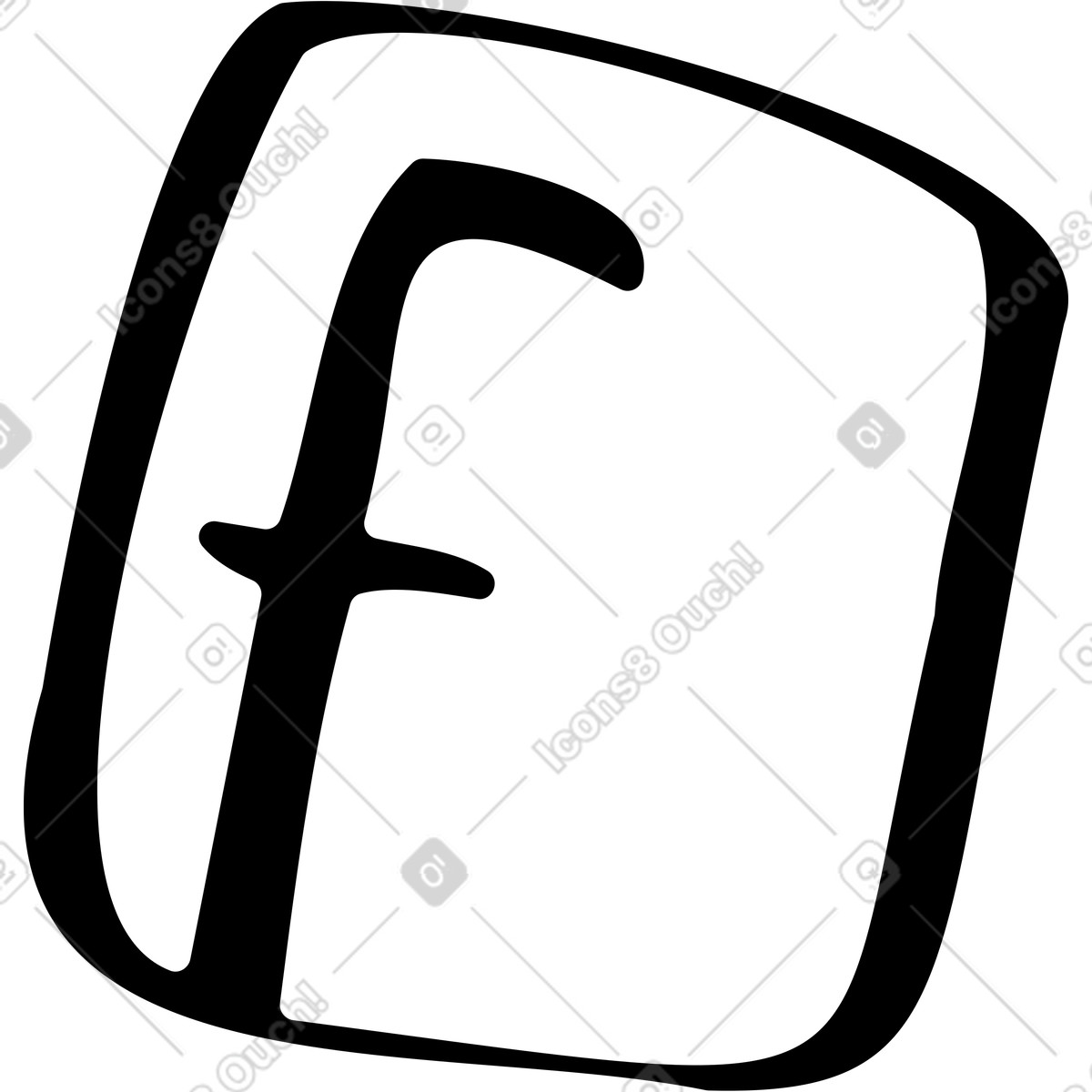 Ilustración Icono de facebook en estilo Journal a descargar en PNG y SVG