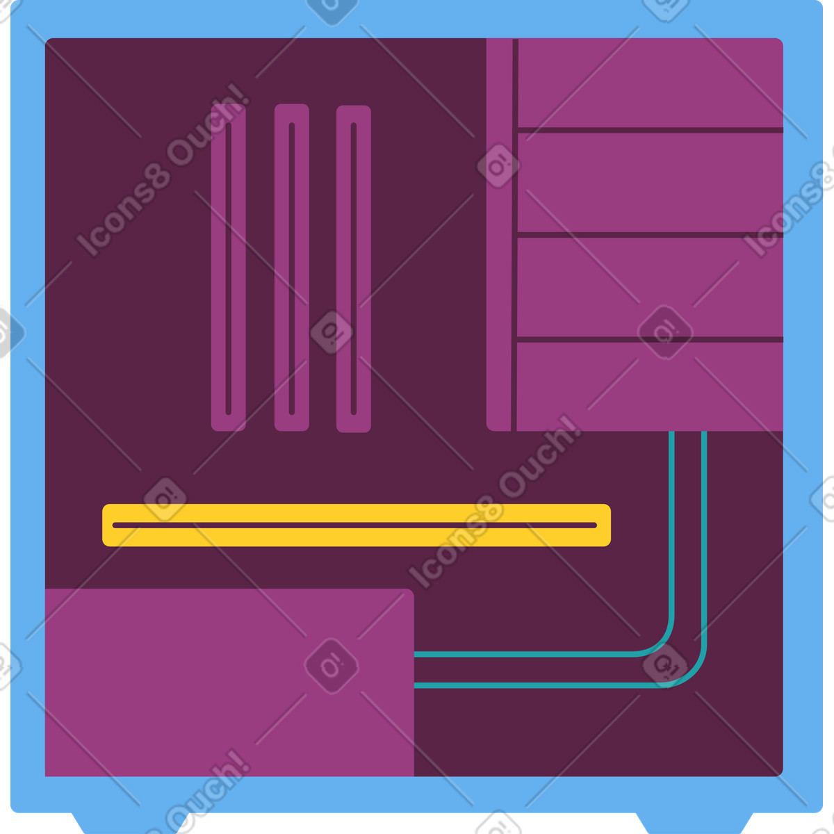 System computer unit illustration in Sammy style download in PNG, SVG