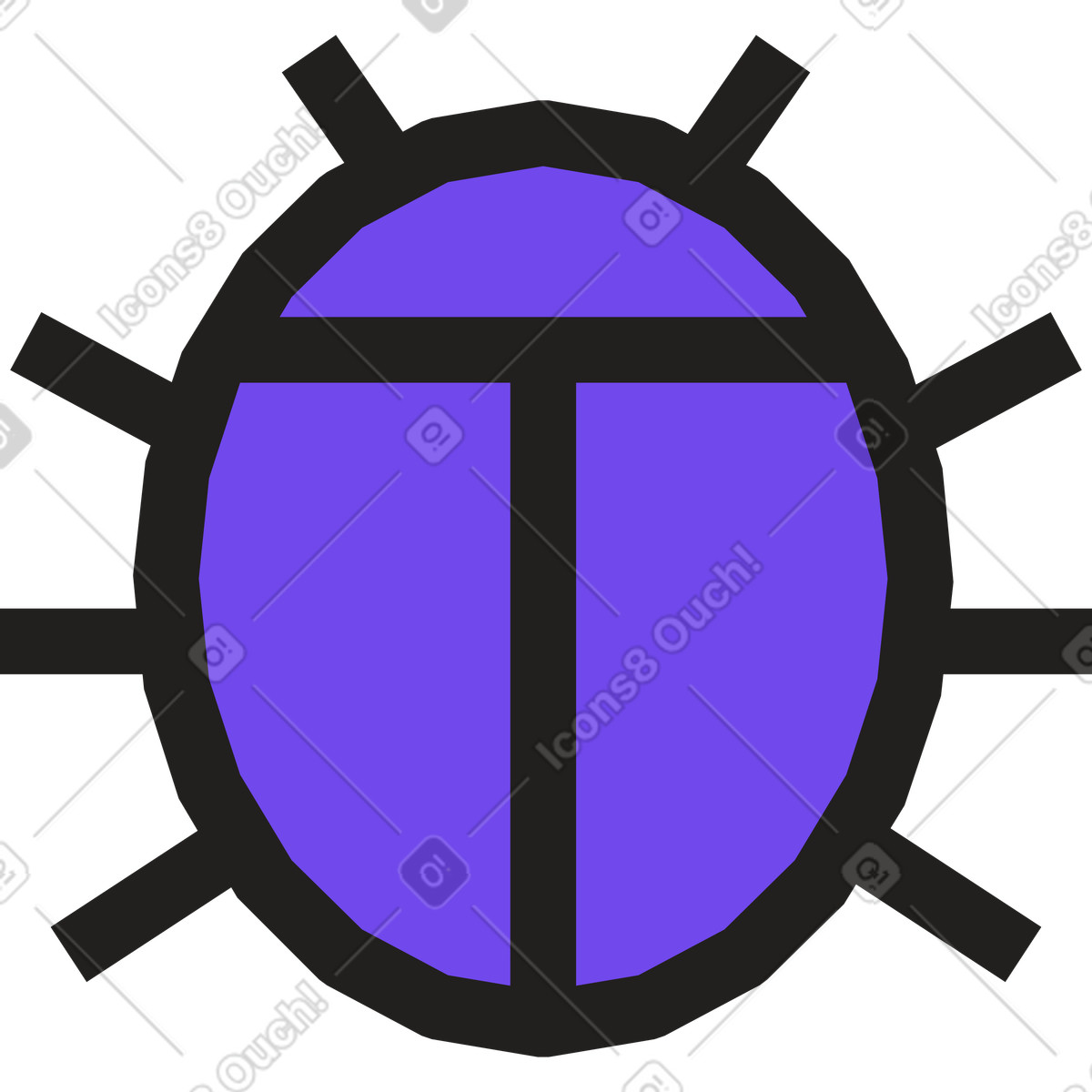 Beetle illustration in Dazzle style download in PNG, SVG