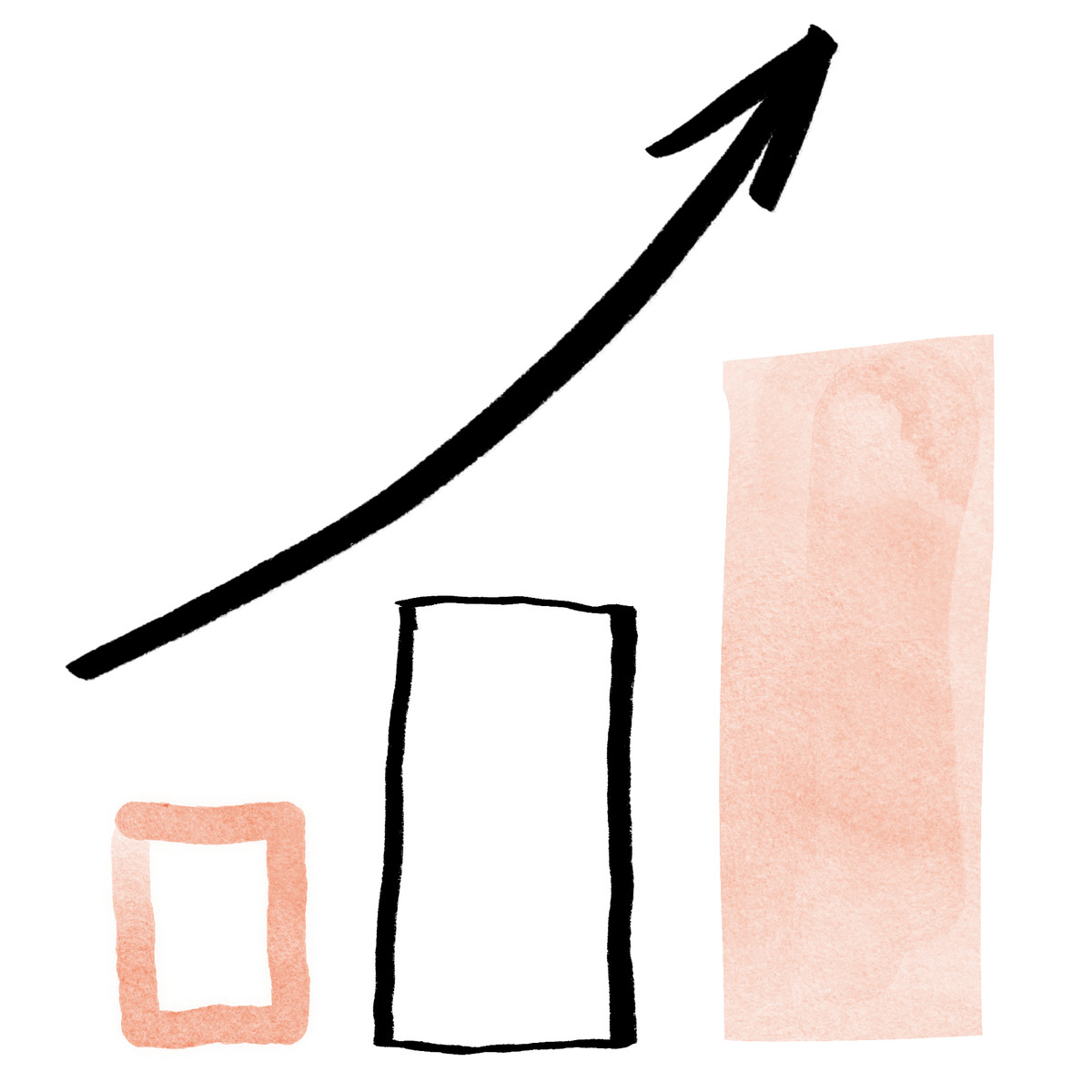 Growing bar chart with upward trend, Business growth and financial success animated illustration in Hand-drawn animation style download in GIF, Lottie (JSON), AE